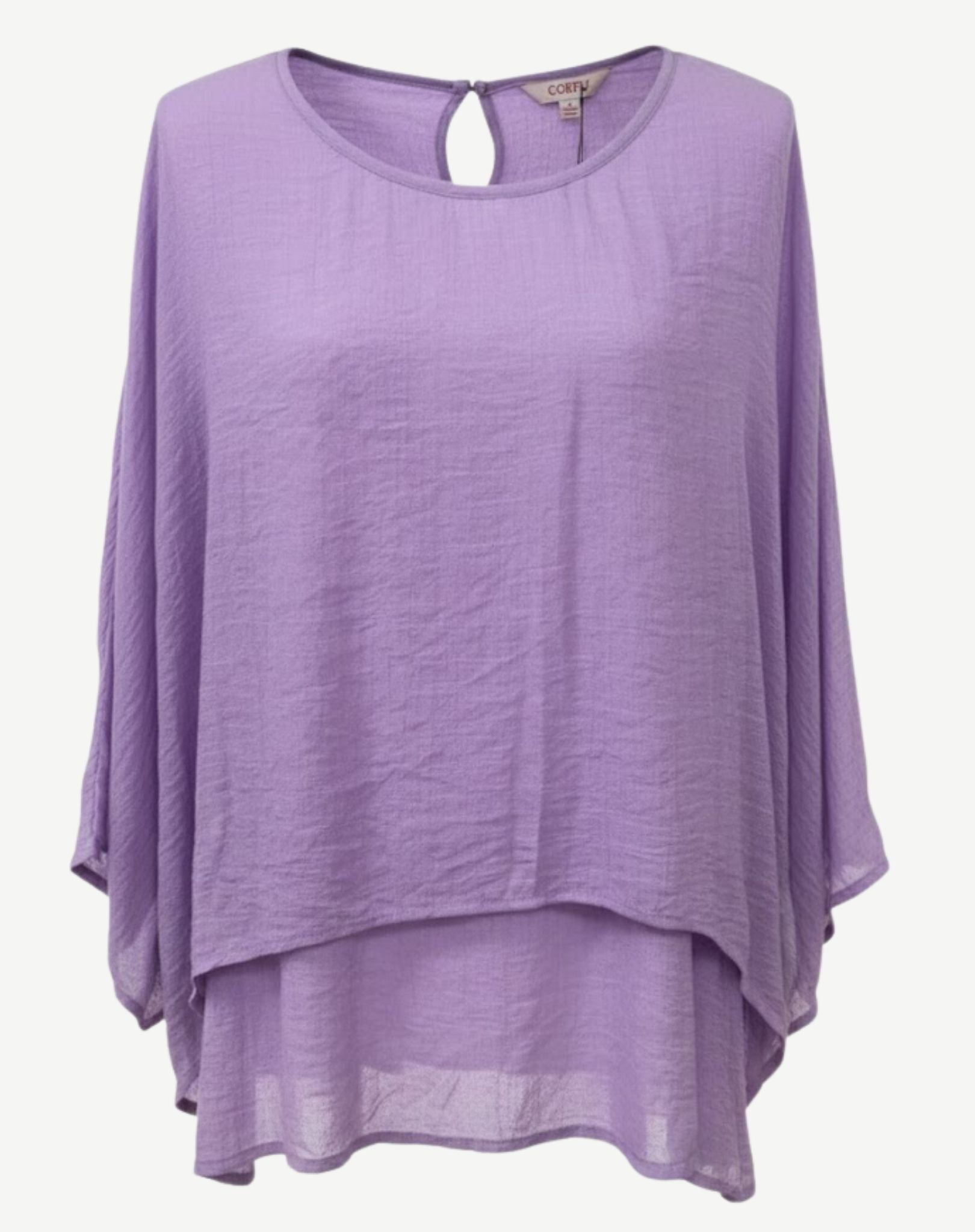 Hydrangea Crepe Georgette Batwing Blouse Corfu Jeans