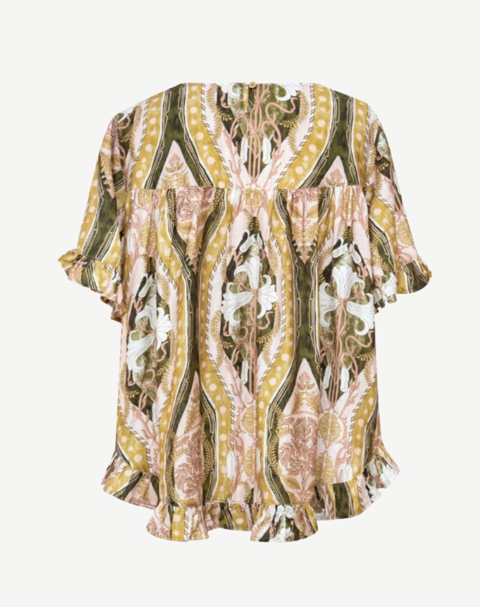 Elderflower Fields Soft Crepe Print Blouse Corfu Jeans