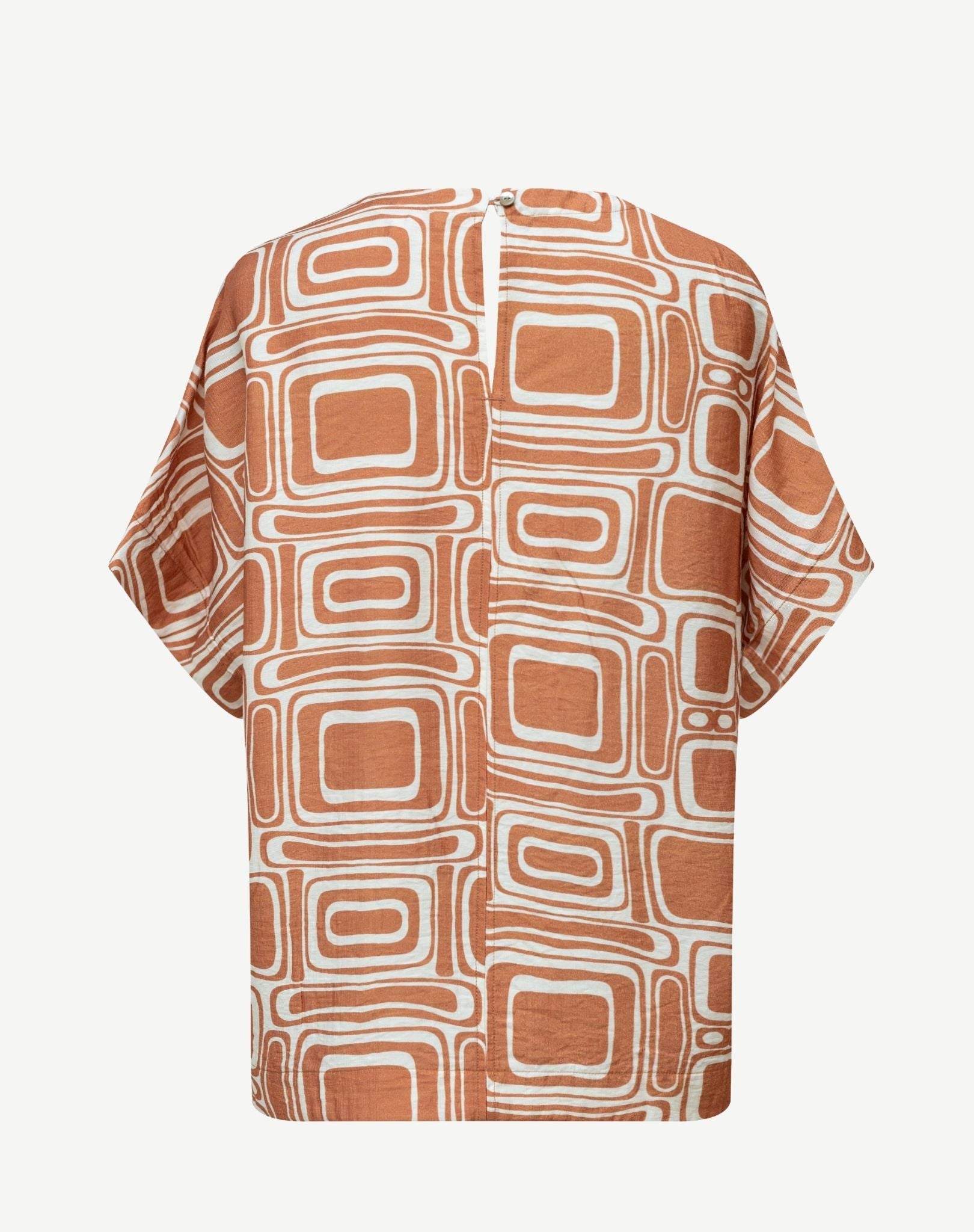 Retro Soft Crepe Print Top Corfu Jeans