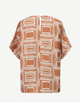 Retro Soft Crepe Print Top Corfu Jeans