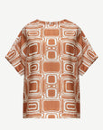 Retro Soft Crepe Print Top Corfu Jeans
