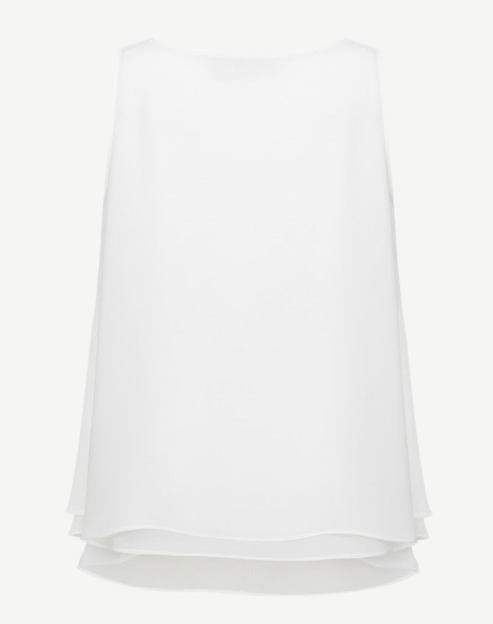 White Crepe Georgette Sleevless Top Corfu Jeans