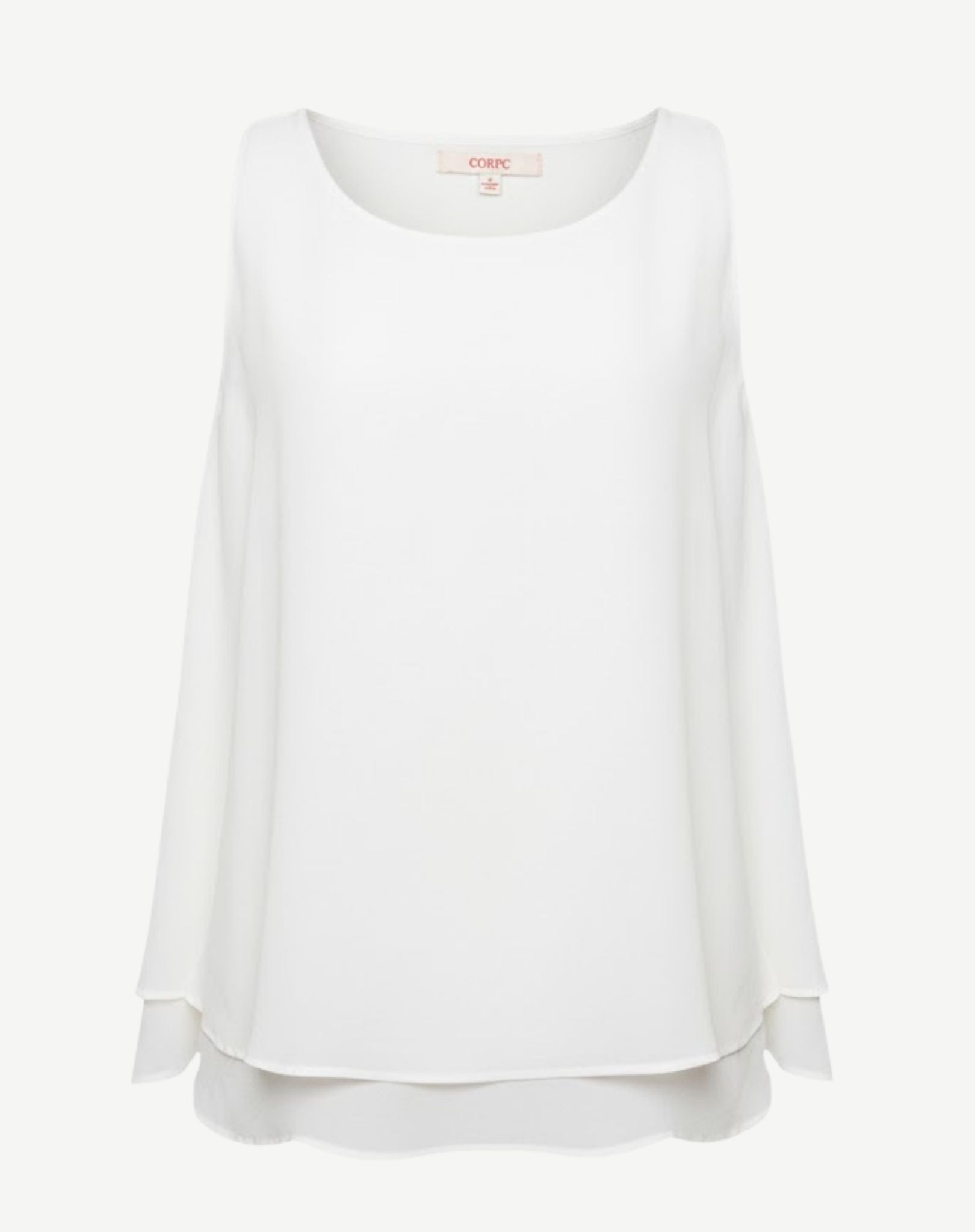 White Crepe Georgette Sleevless Top Corfu Jeans