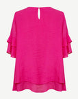 Fuschine Crepe Georgette Blouse Corfu Jeans