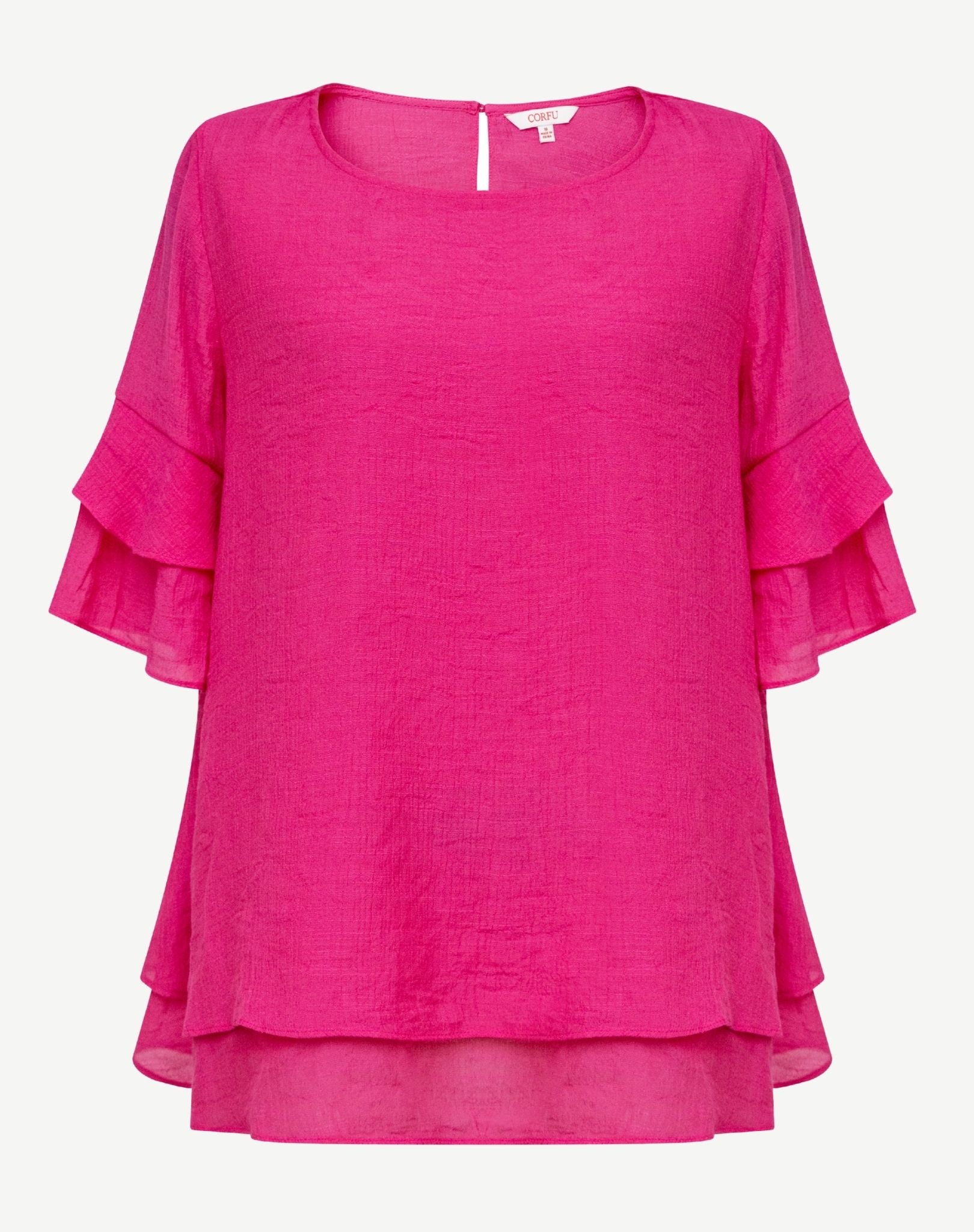 Fuschine Crepe Georgette Blouse Corfu Jeans