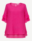 Fuschine Crepe Georgette Blouse Corfu Jeans