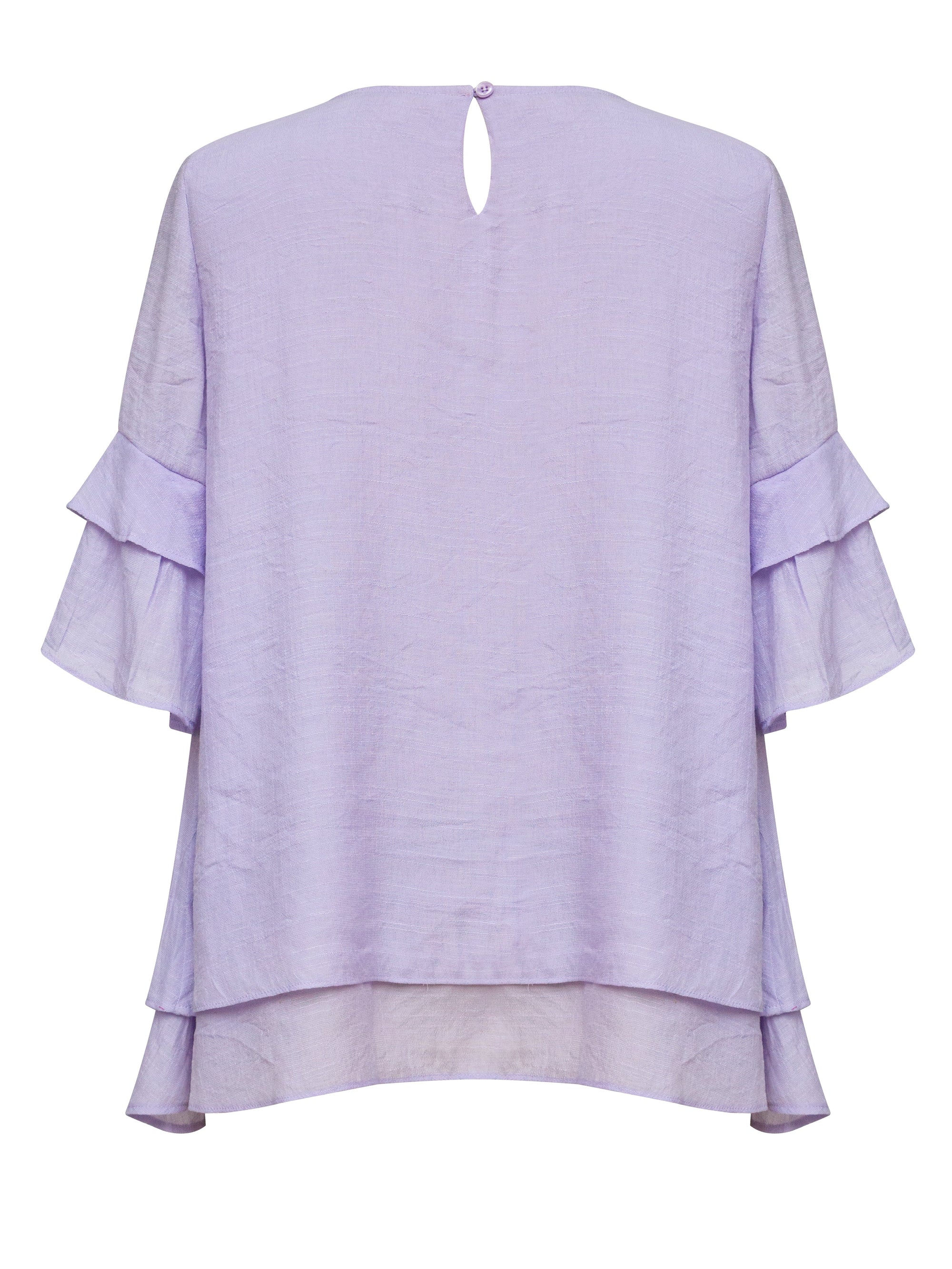 Summer Iris Layered Ruffle Sleeve Blouse Corfu Jeans