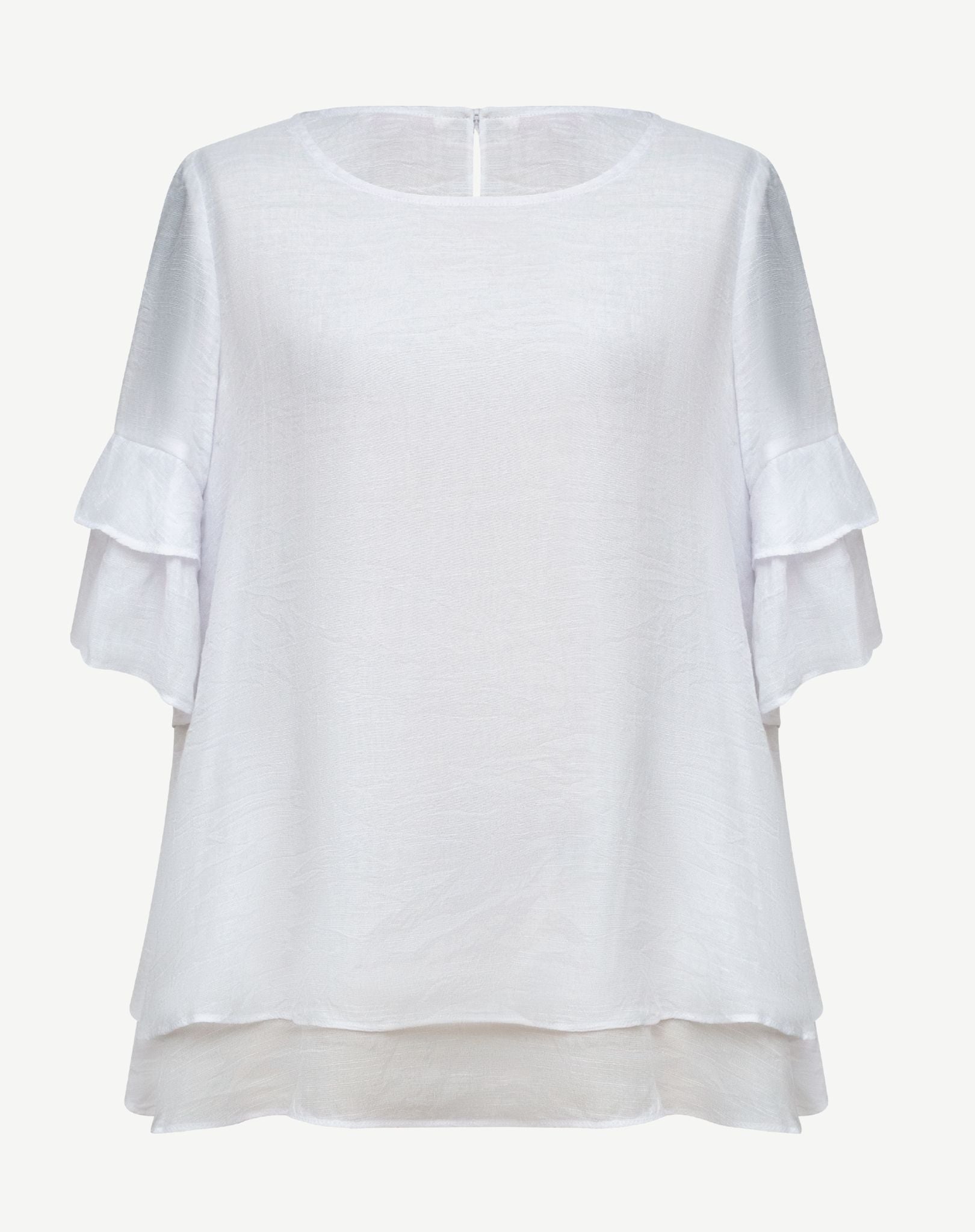 White Crepe Georgette Blouse Corfu Jeans