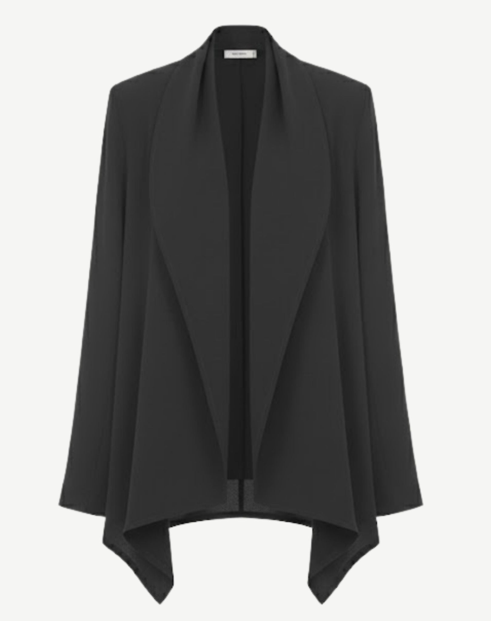 Black Soft Dressing Drape Front Jacket Corfu Jeans