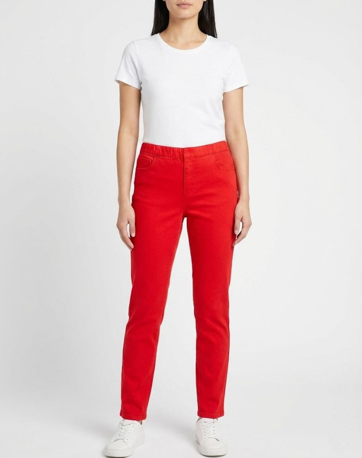 Bright Papaya Coloured Denim Twill Pants Corfu Jeans