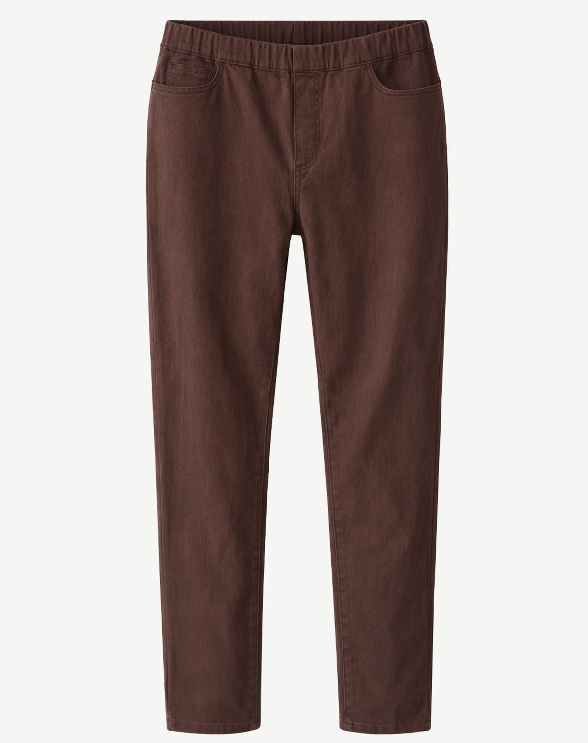 Dark Walnut Coloured Denim Twill Pants Corfu Jeans