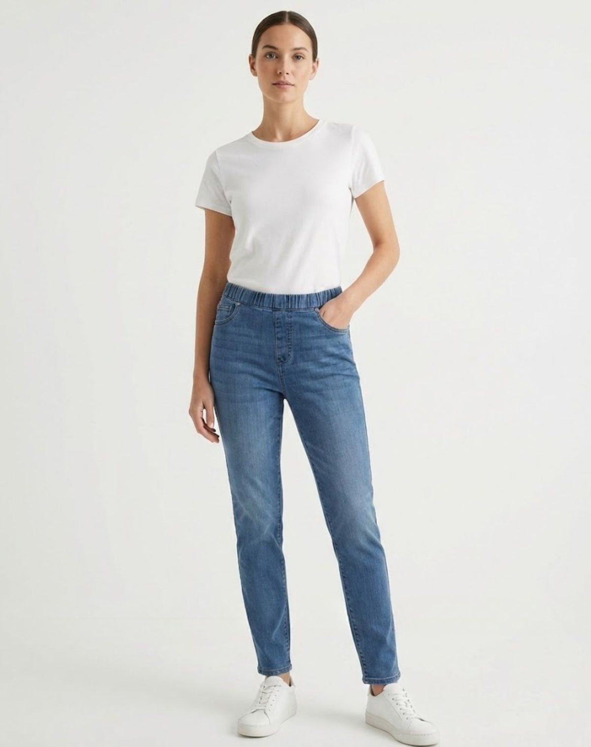 Distressed Wash Denim Twill Pants Corfu Jeans