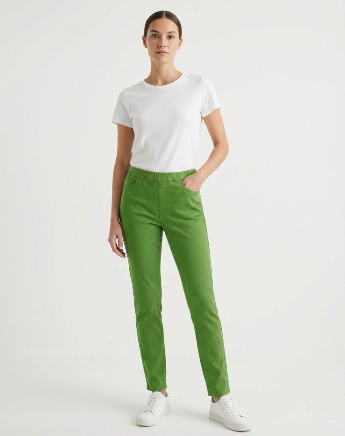 Granite Green Coloured Denim Twill Pants Corfu Jeans