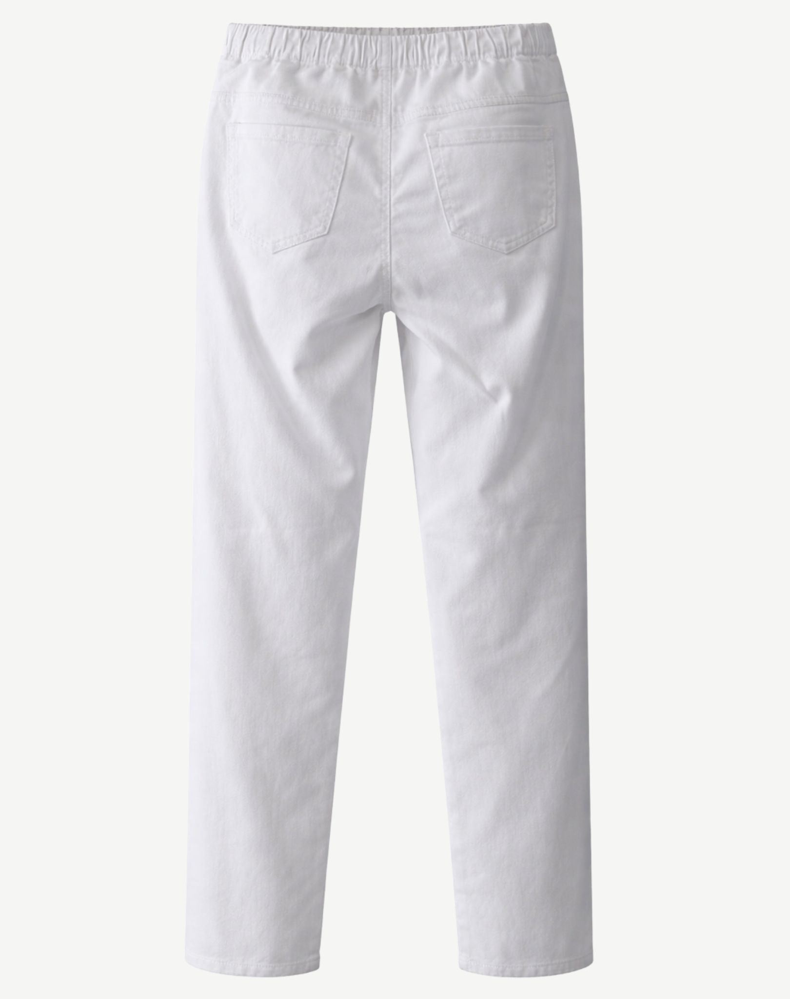 White Elasticated Drawstring Stretch Denim Jeans Corfu Jeans