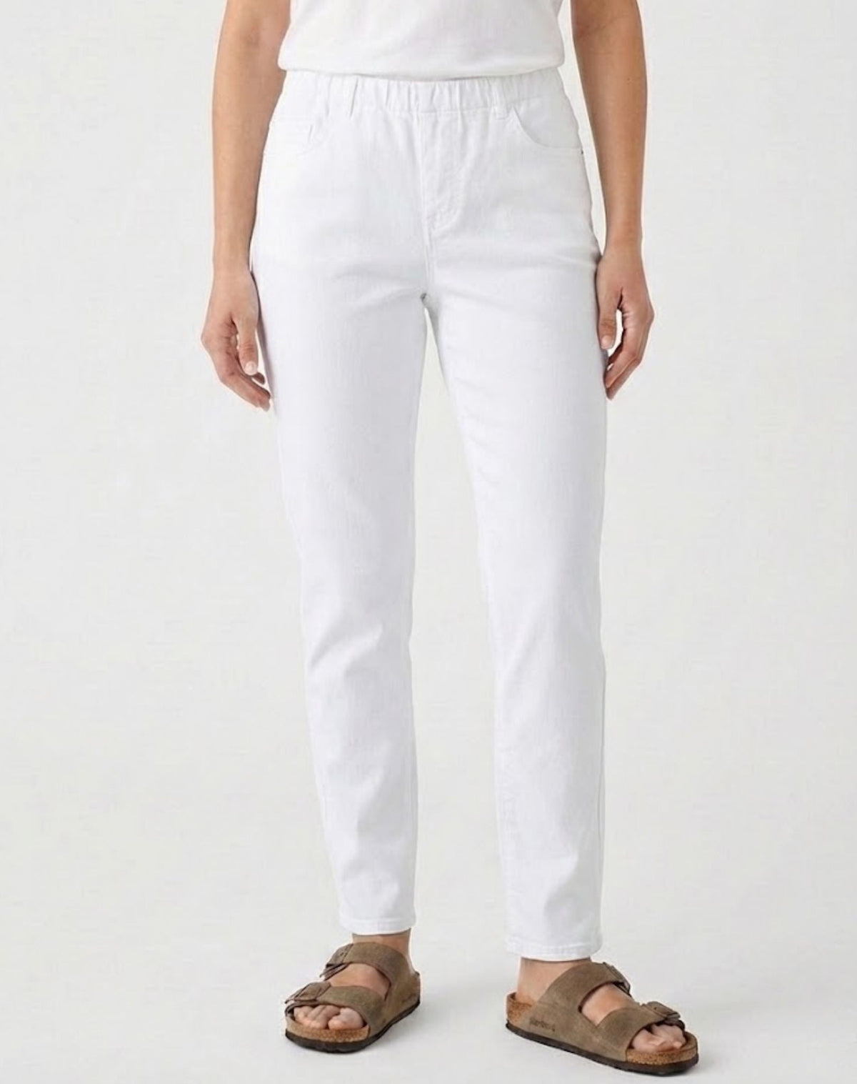 White Coloured Denim Twill Pants Corfu Jeans