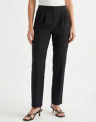Black Stretch Sateen Tapered Pants