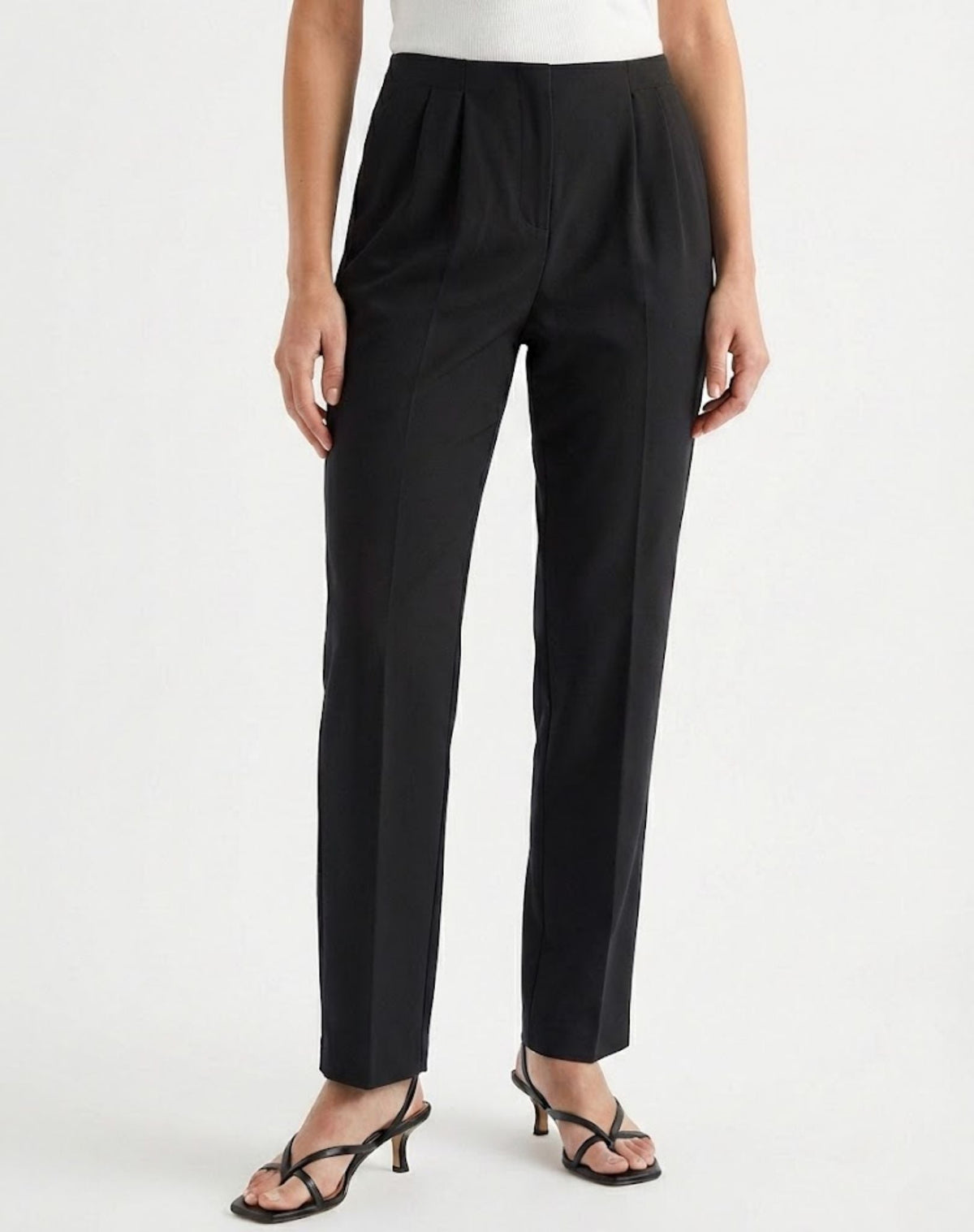 Black Stretch Sateen Tapered Pants Corfu Jeans