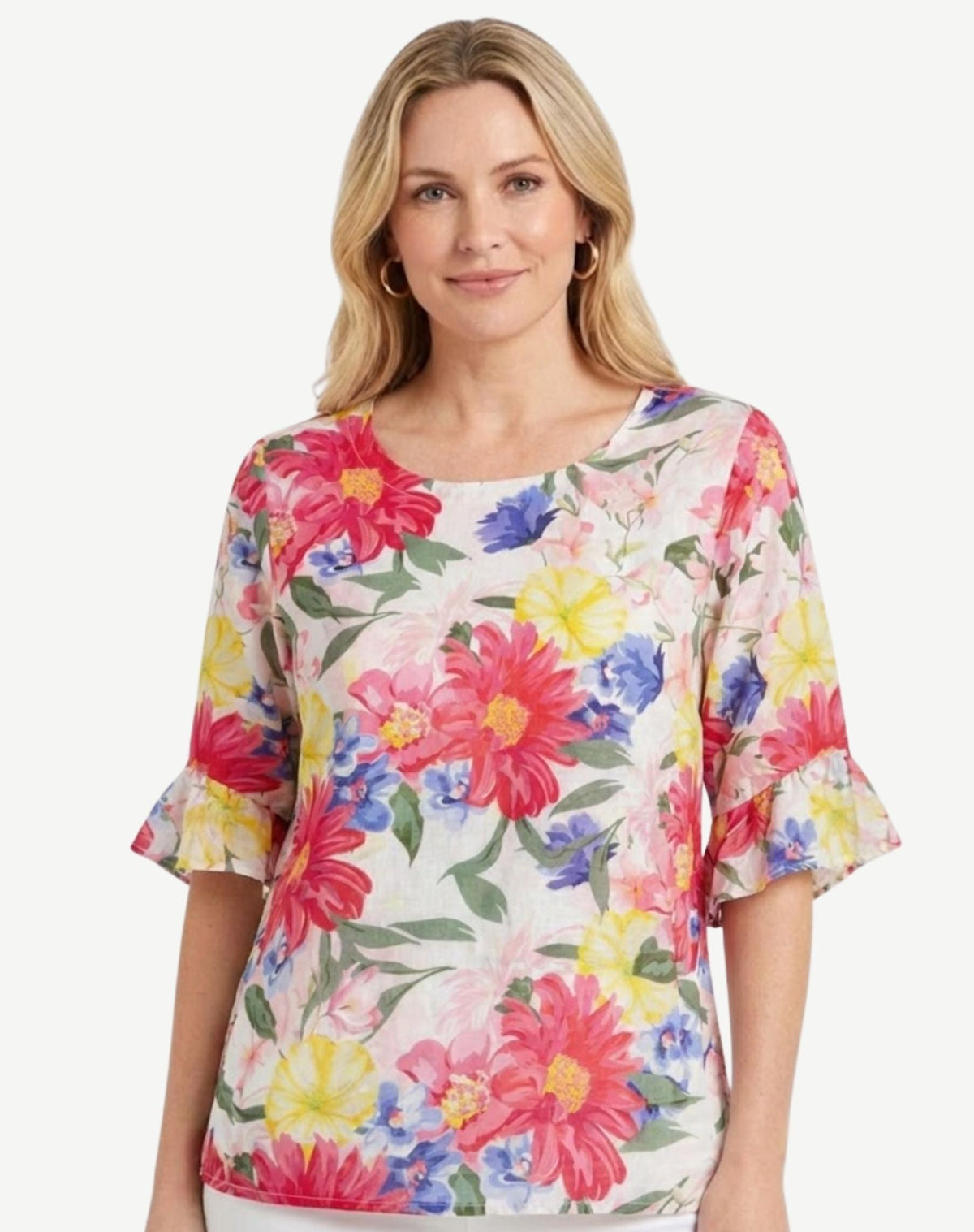 Floral Tango Soft Print Blouse Corfu Jeans