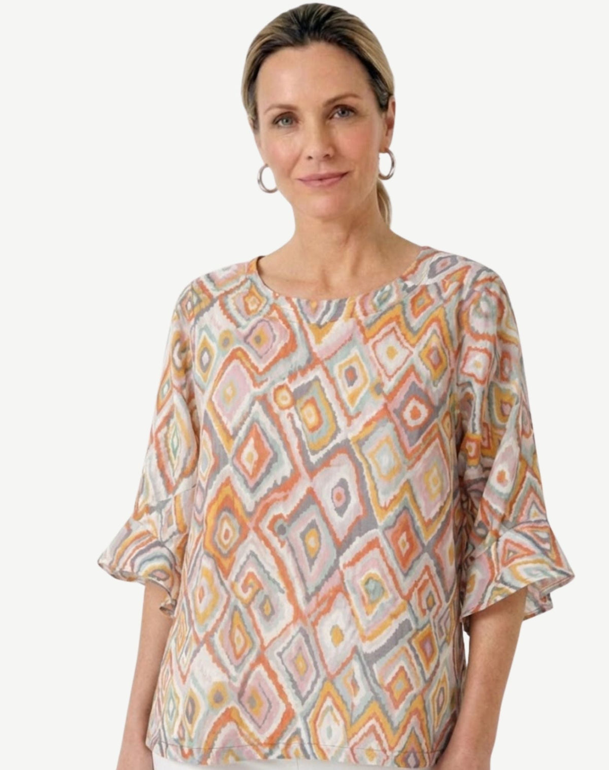 Natural Optic Printed Relaxed Fit Blouse Corfu Jeans