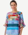 Vibrant Geo Soft Print Blouse Corfu Jeans
