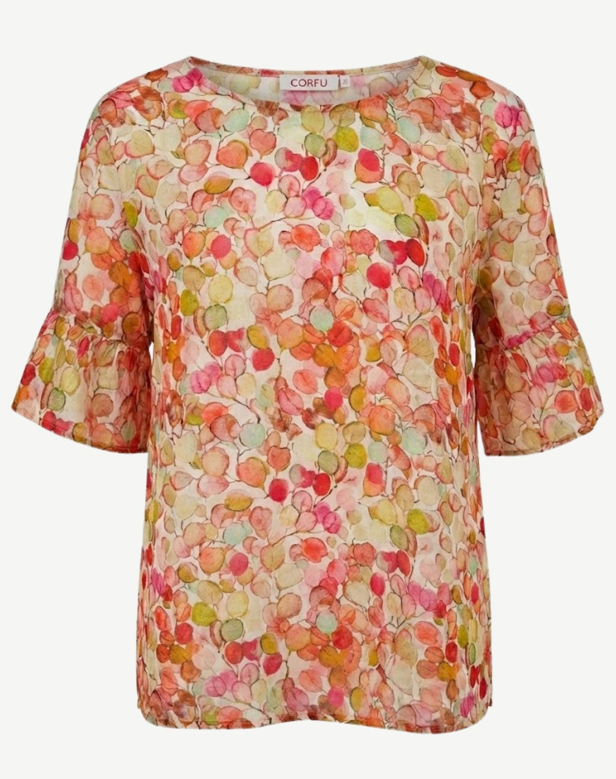 Spring Song Soft Print Blouse Corfu Jeans