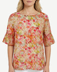 Spring Song Soft Print Blouse Corfu Jeans