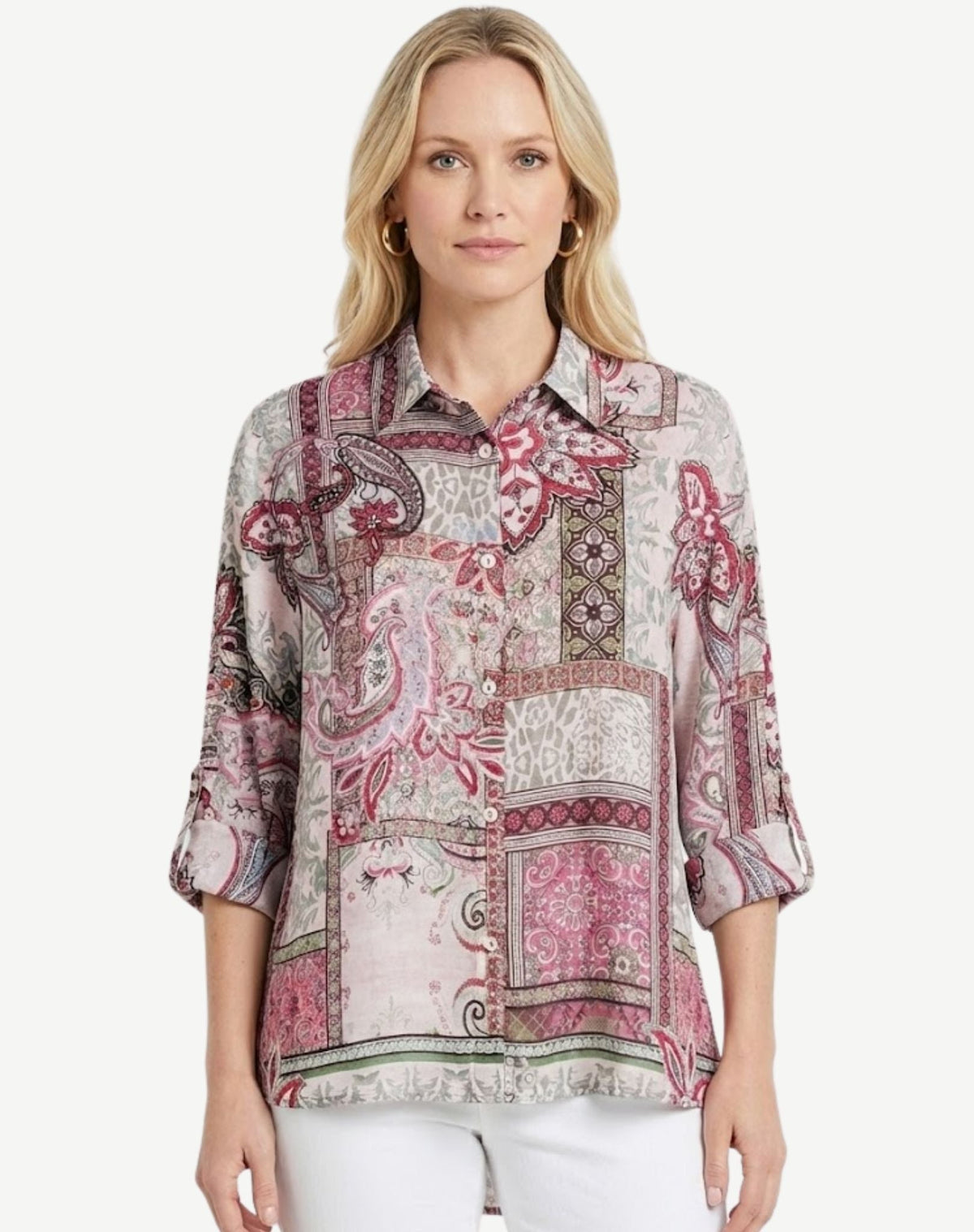 Blush Harmony Soft Print Shirt Corfu Jeans