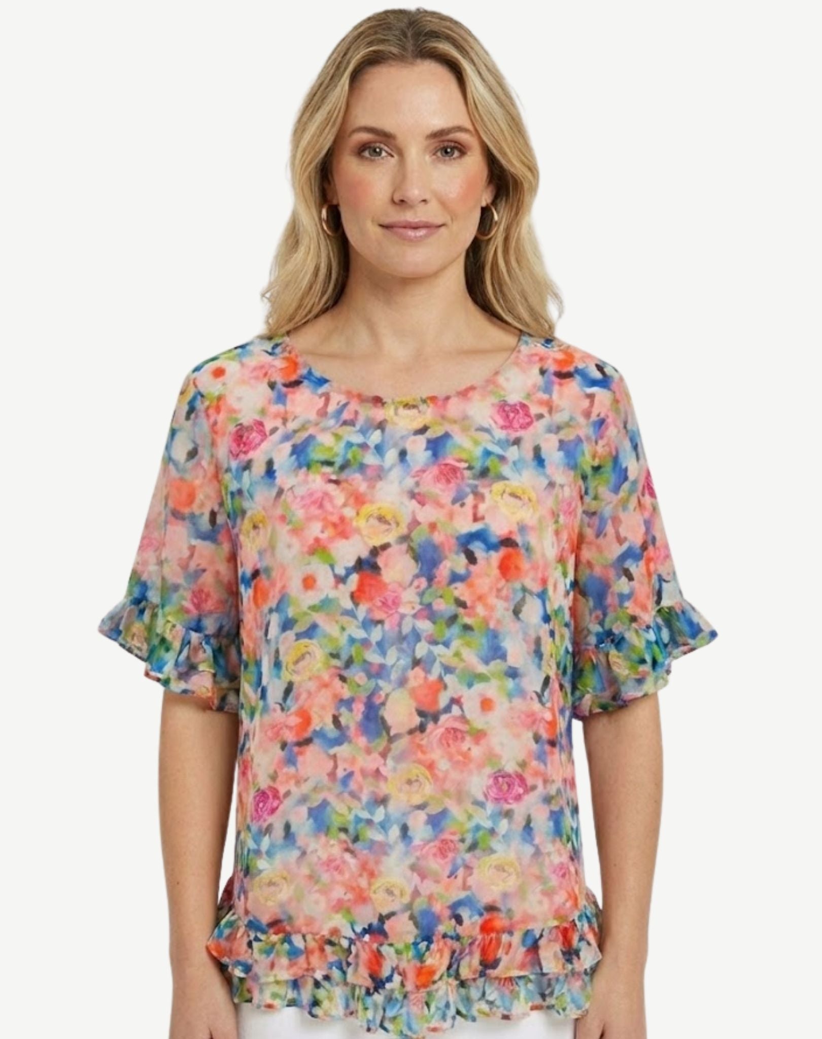 Breezy Blooms Soft Print Blouse Corfu Jeans
