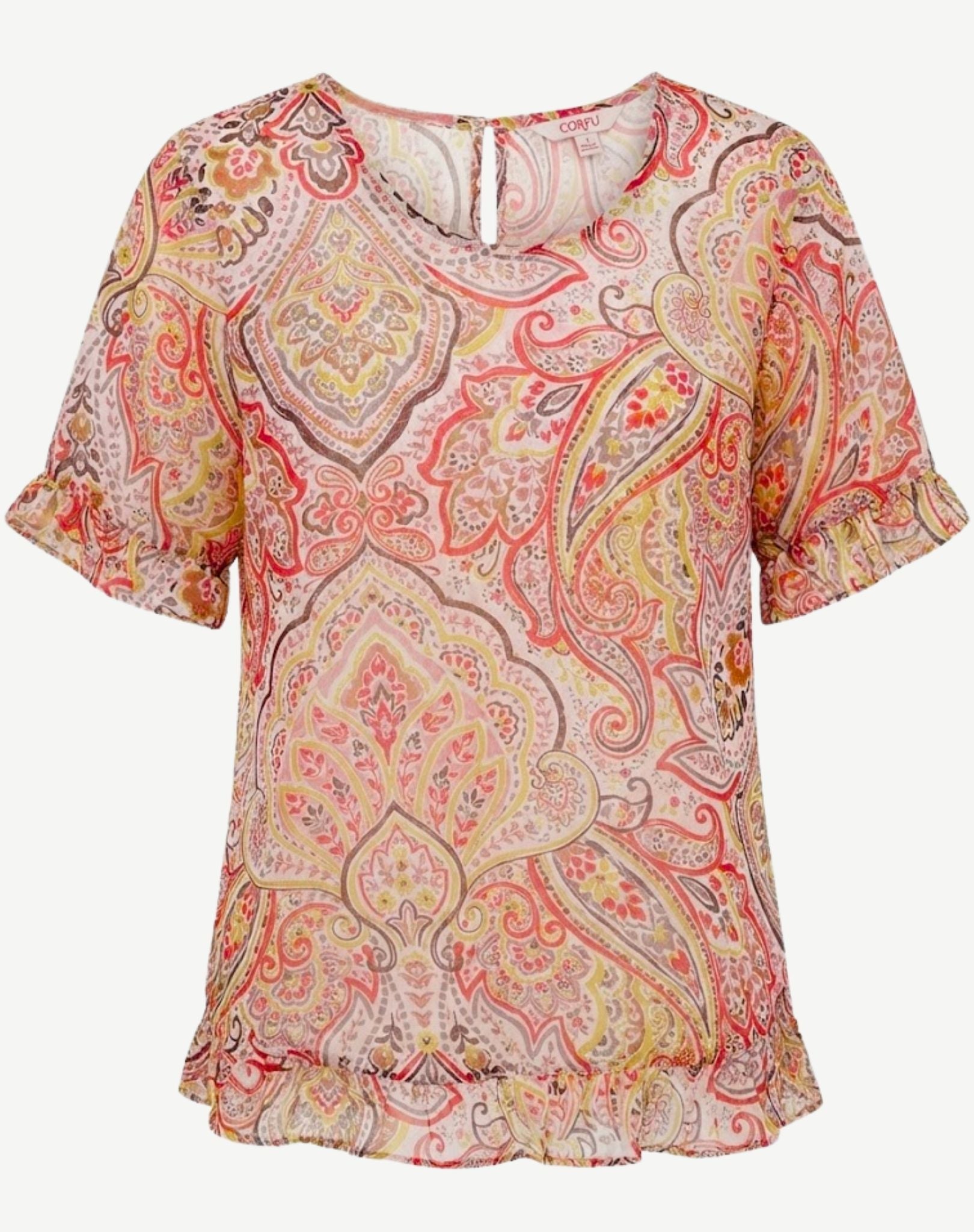Modern Twist Soft Print Blouse Corfu Jeans