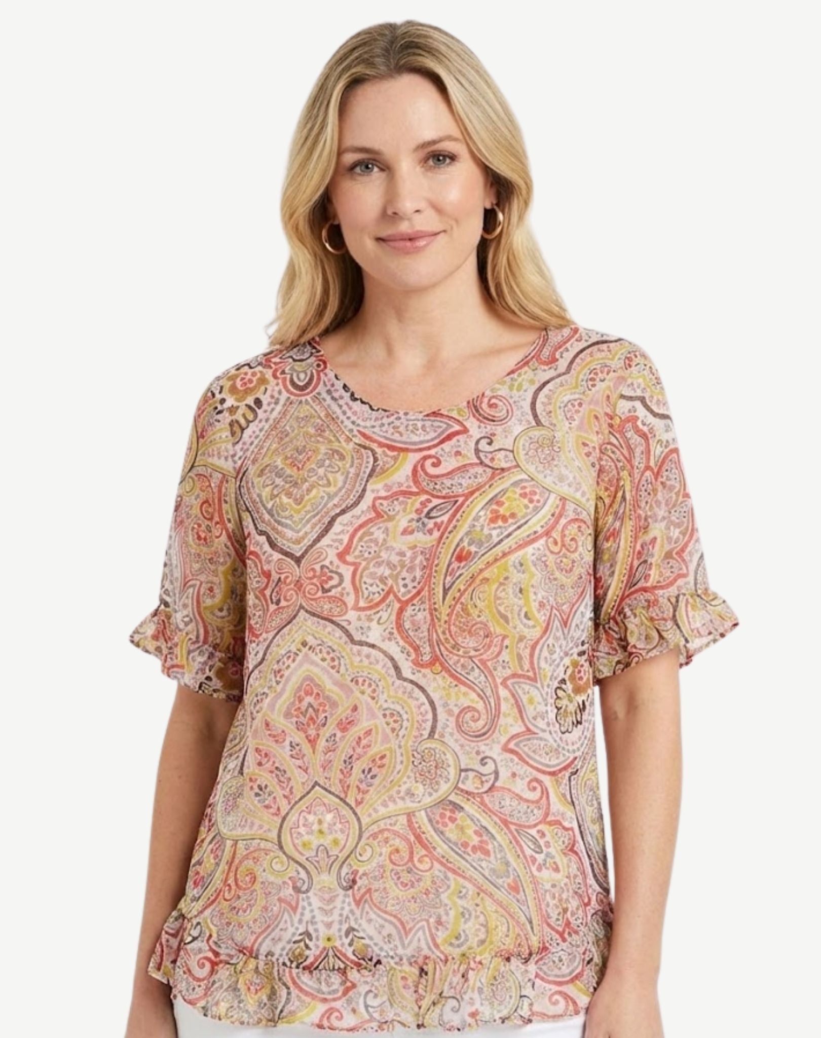 Modern Twist Soft Print Blouse Corfu Jeans
