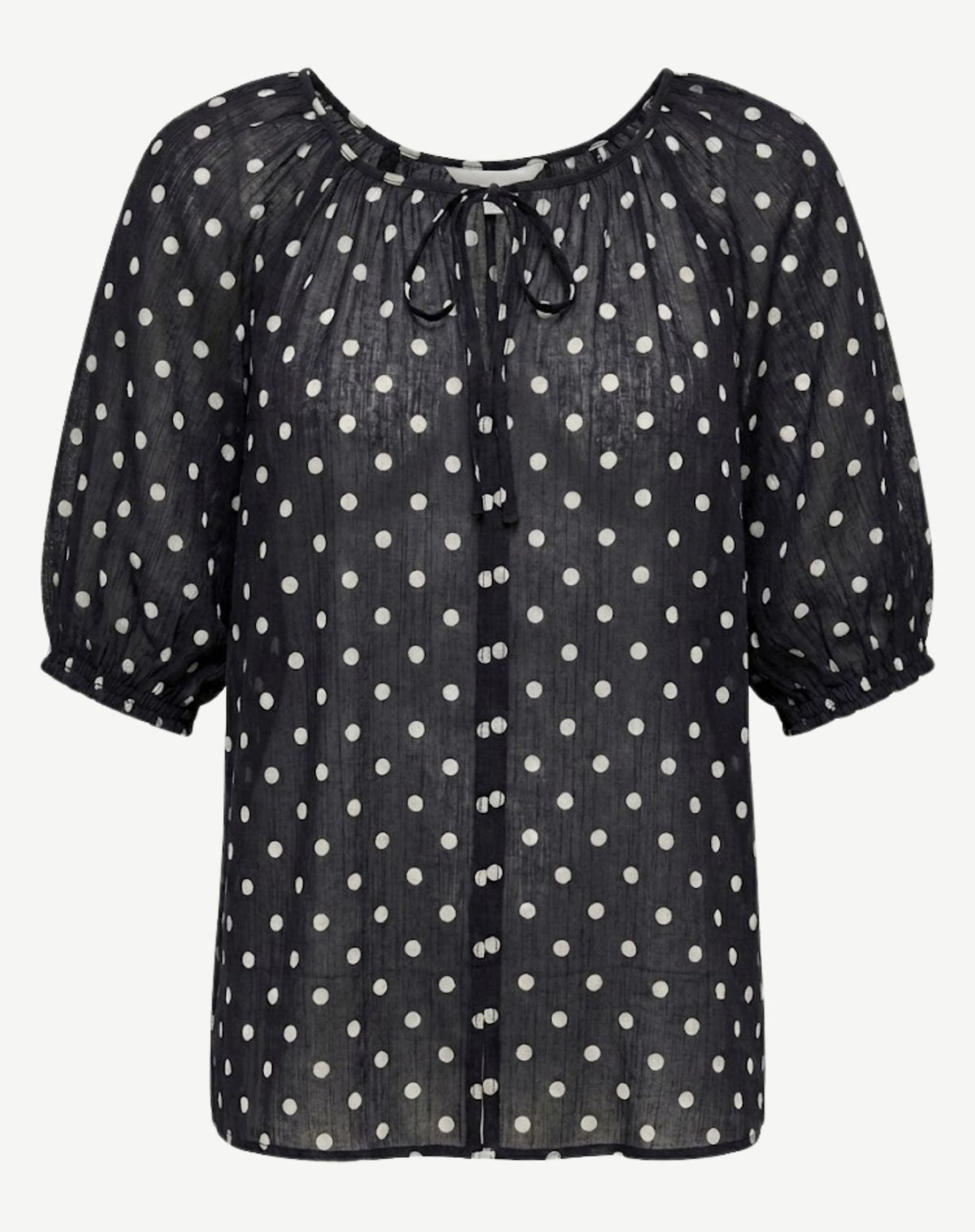 Navy &amp; White Spot Relaxed Fit Blouse Corfu Jeans