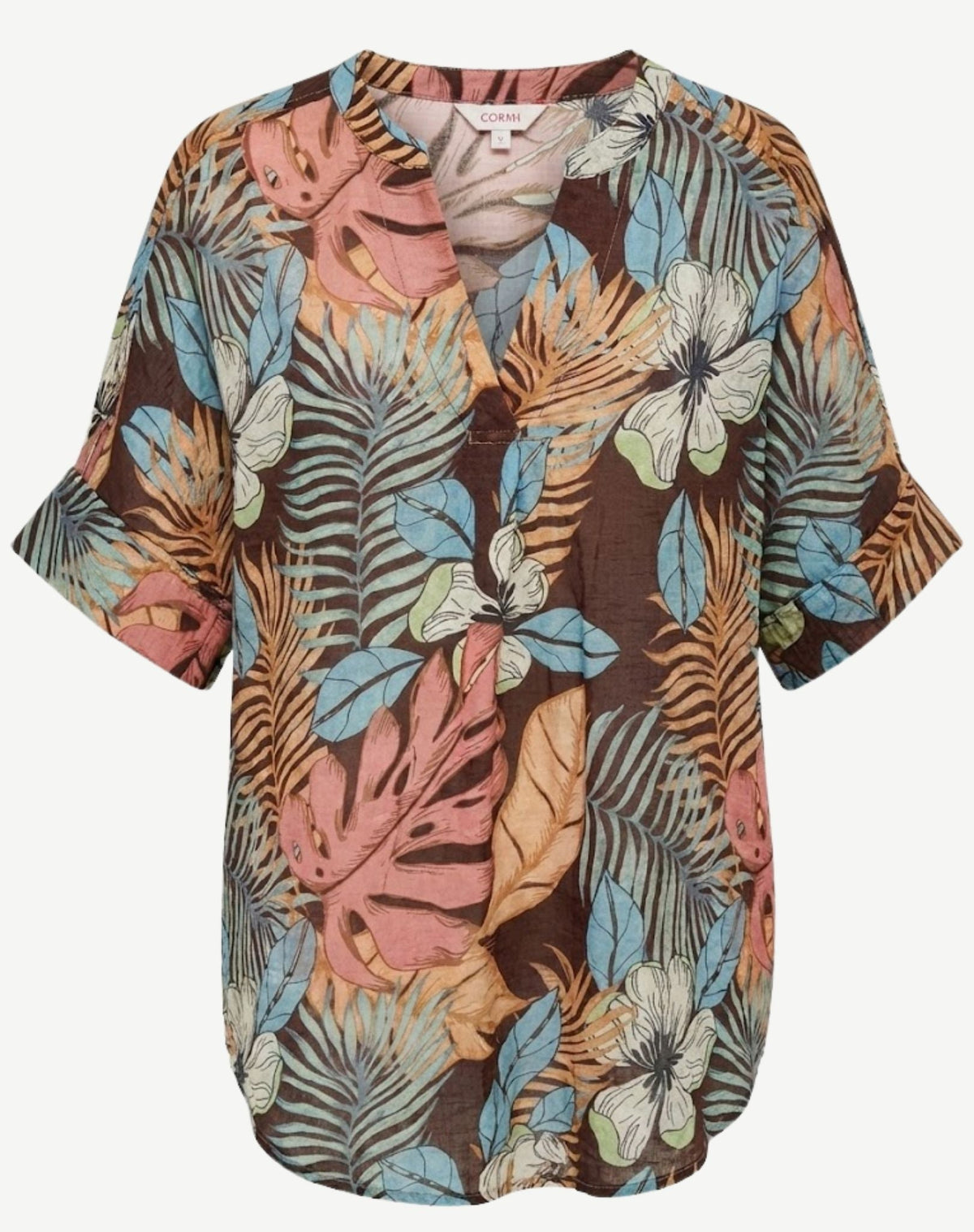 Fern Frame Tropical Print Relaxed Fit Blouse Corfu Jeans
