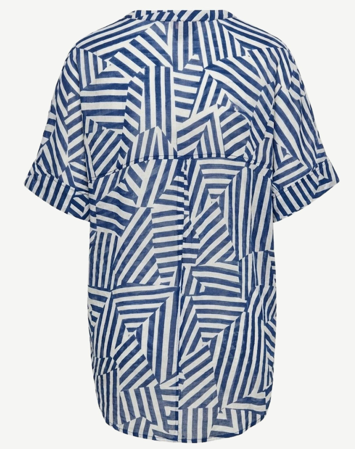Linear Blue Geometric Print Relaxed Fit Blouse Corfu Jeans
