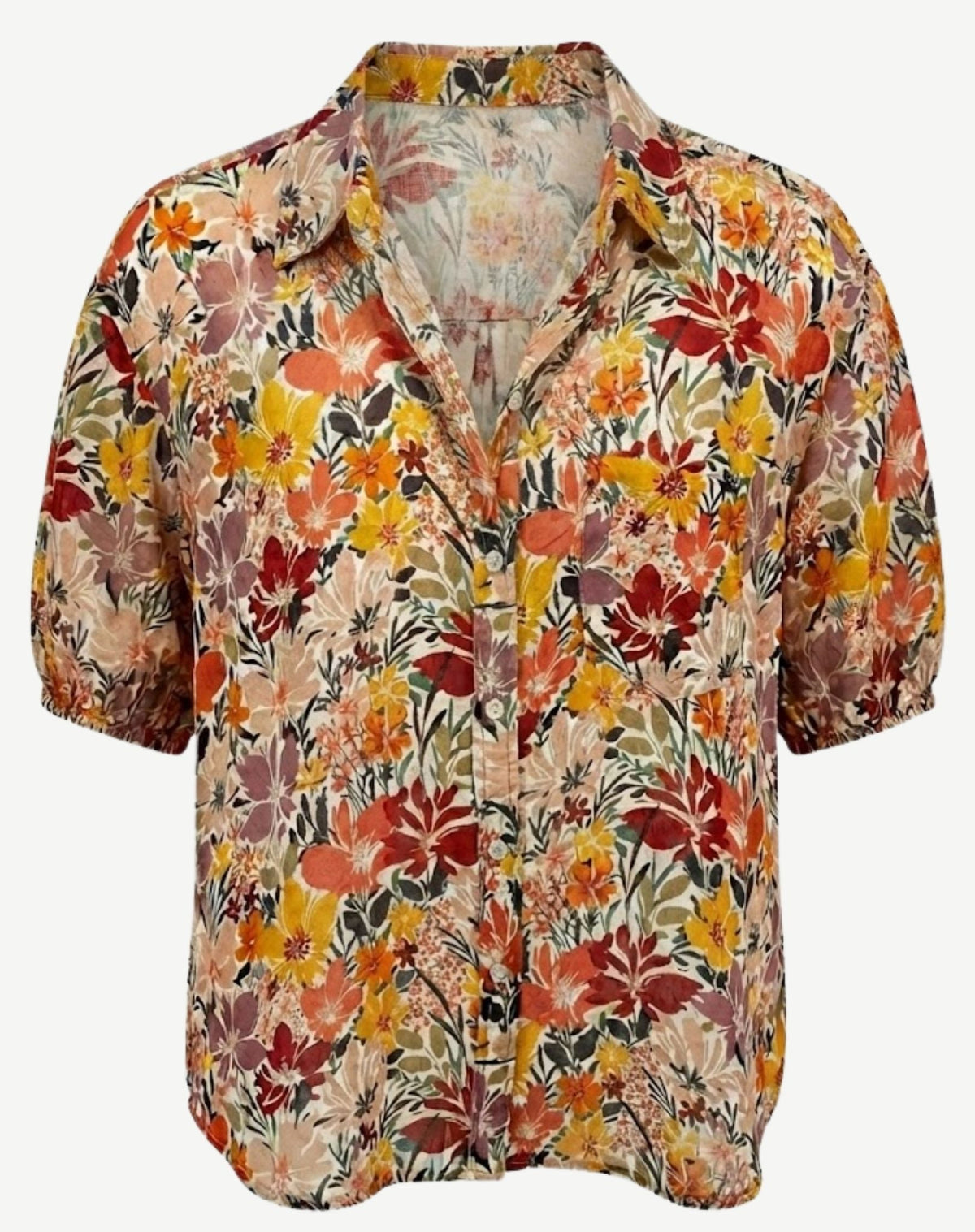 Eden Floral Print Relaxed Fit Blouse Corfu Jeans