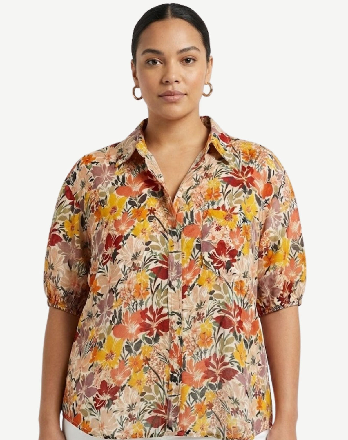 Eden Floral Print Relaxed Fit Blouse Corfu Jeans