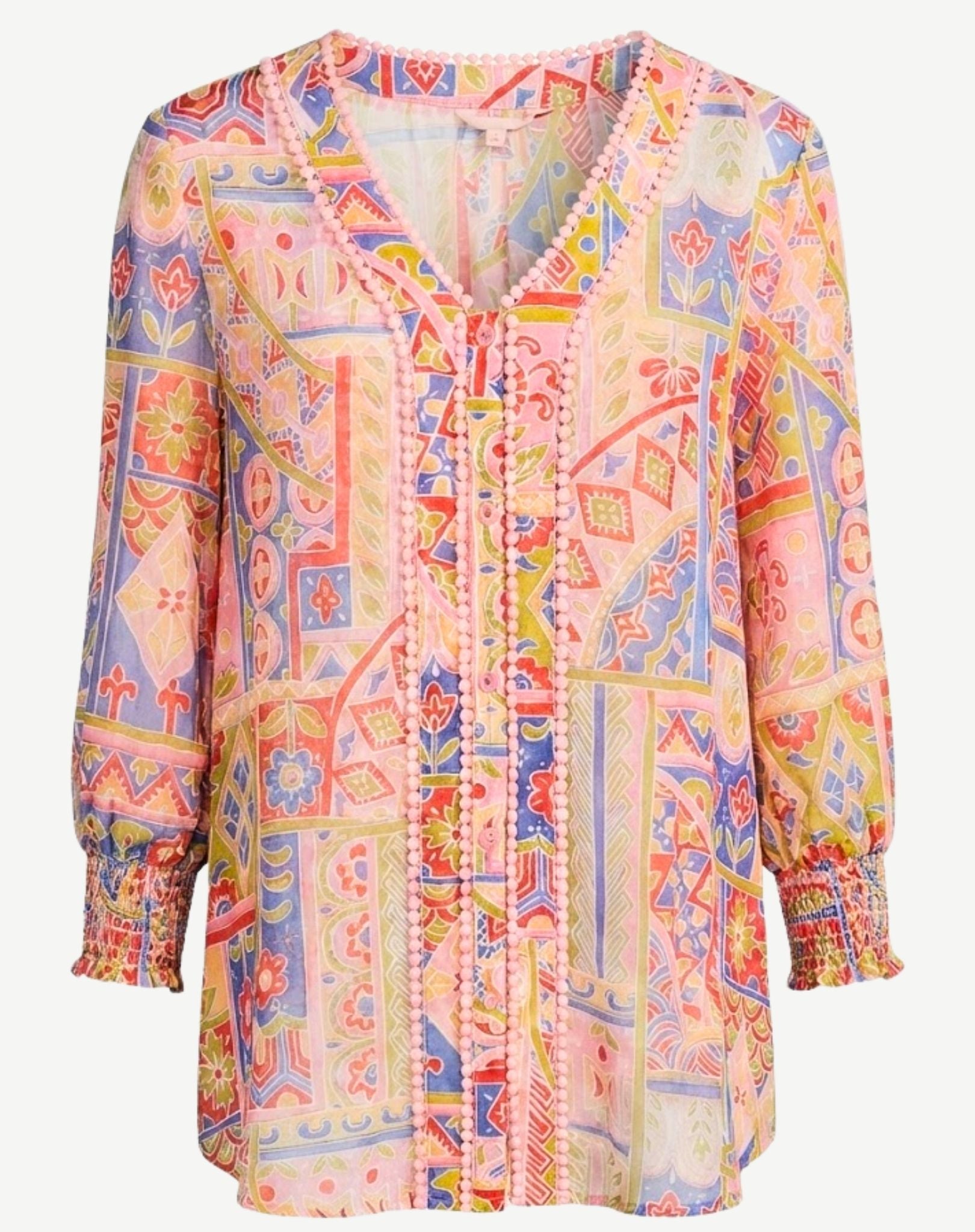 Patchlight Soft Print Blouse Corfu Jeans
