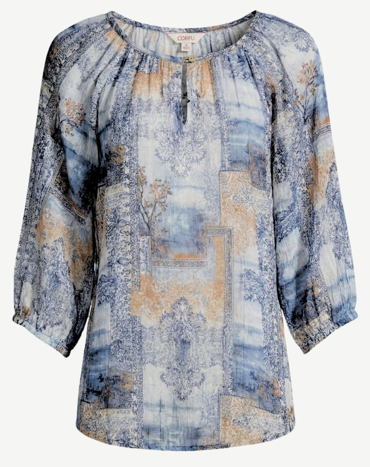 Breeze Tone Printed Relaxed Fit Blouse Corfu Jeans