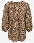 Palm Neutral Printed Relaxed Fit Blouse Corfu Jeans