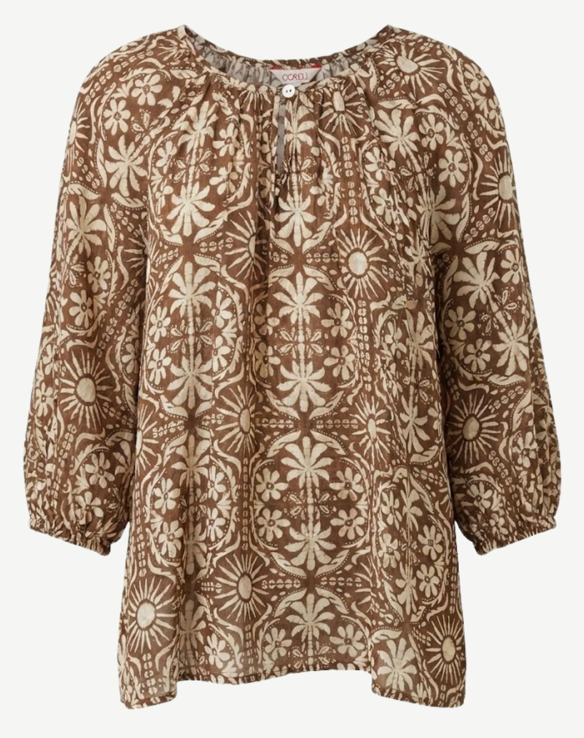 Palm Neutral Printed Relaxed Fit Blouse Corfu Jeans