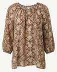 Palm Neutral Printed Relaxed Fit Blouse Corfu Jeans