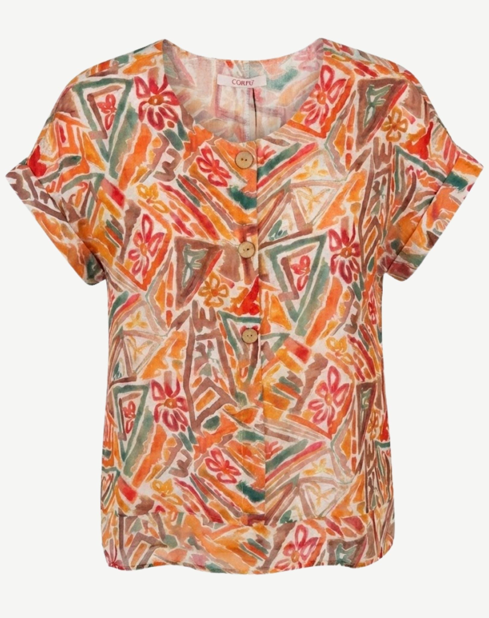 Coastal Muse Soft Print Top Corfu Jeans