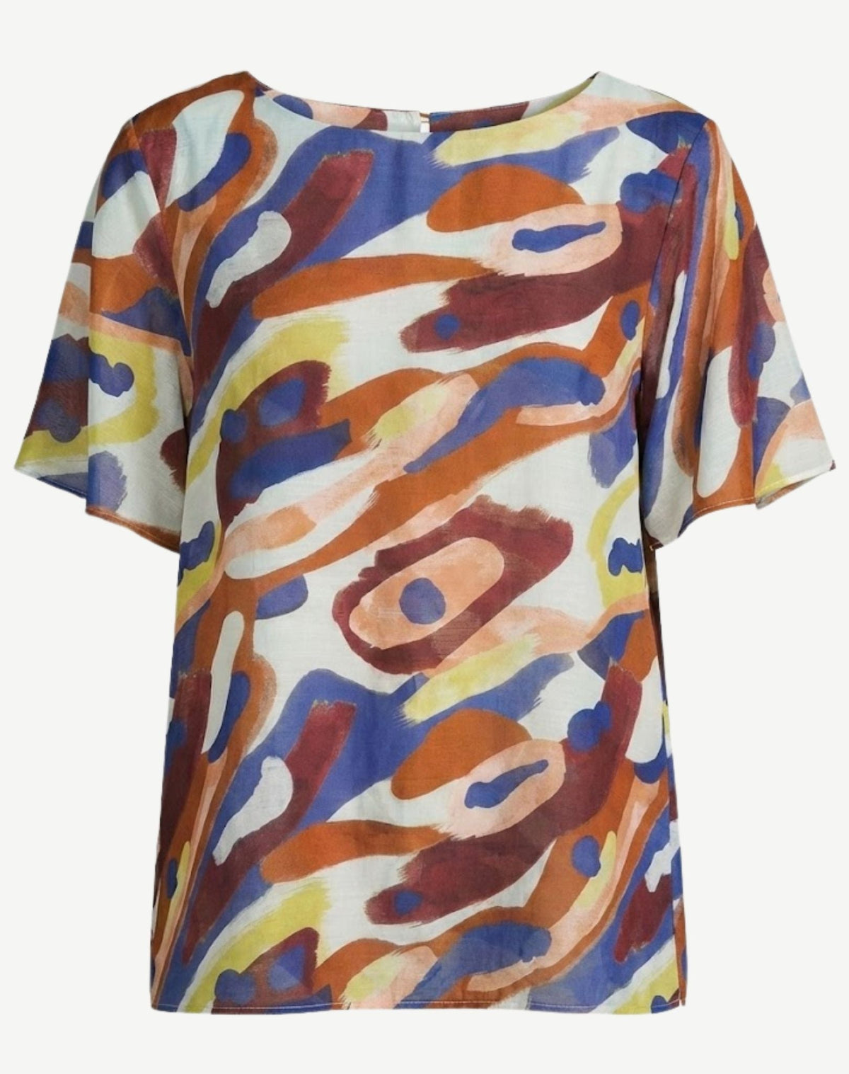 Pattern Flow Soft Print Abstract Blouse Corfu Jeans