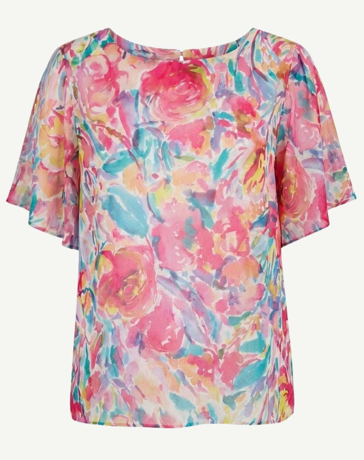 Petal Whirl Soft Print Floral Blouse Corfu Jeans