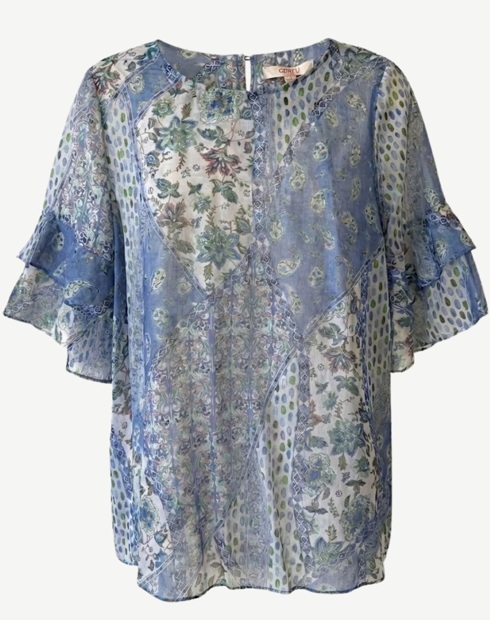 Agean Dream Soft Print Blouse Corfu Jeans