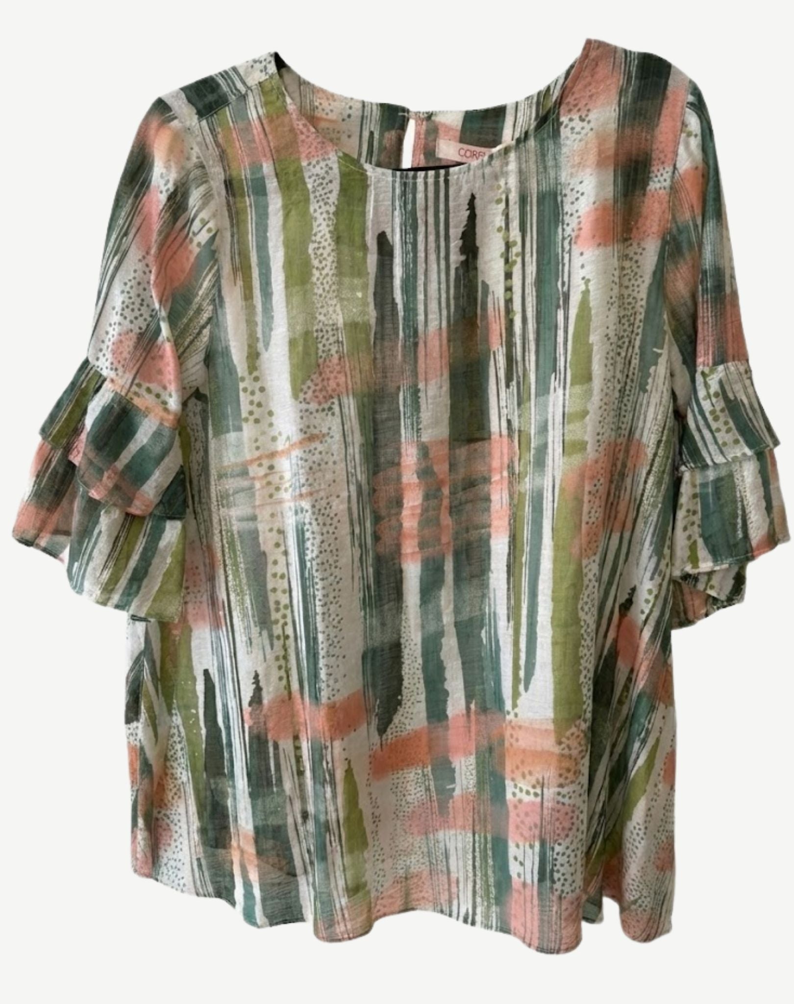 Crystal Drift Soft Print Blouse Corfu Jeans