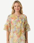 Floral Veil Soft Print Blouse Corfu Jeans