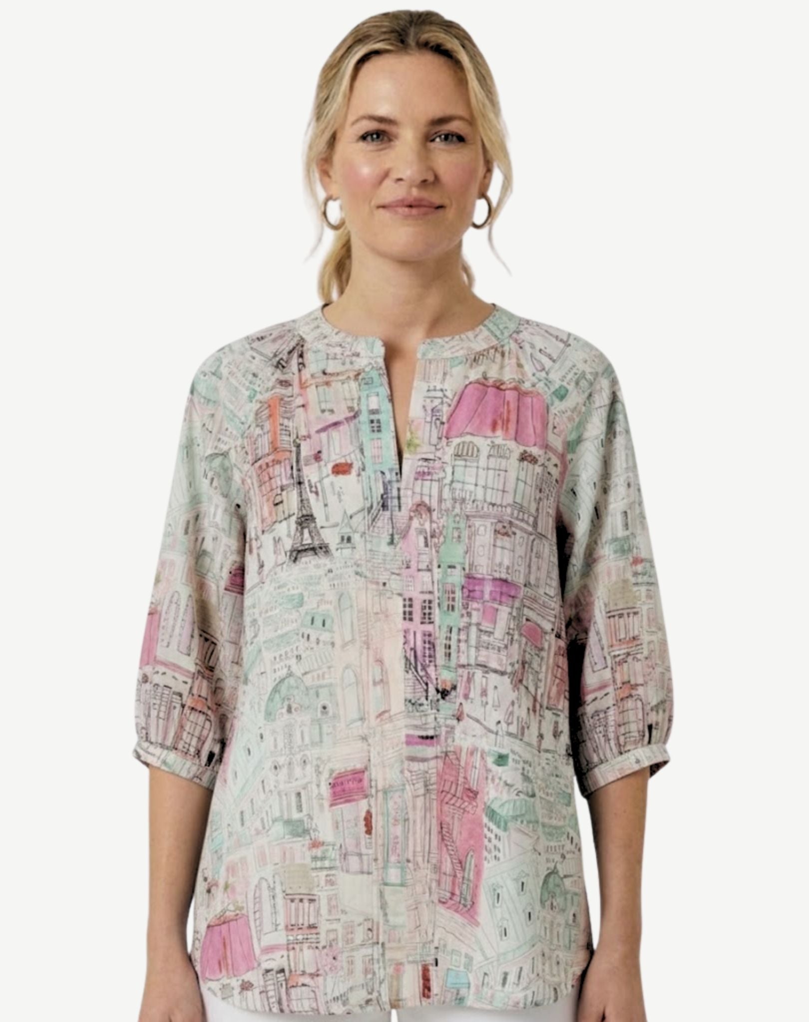 Pretty Avenue Cotton Blouse Corfu Jeans