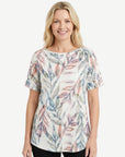 Breeze Leaf Burnout Jersey Print Top Corfu Jeans