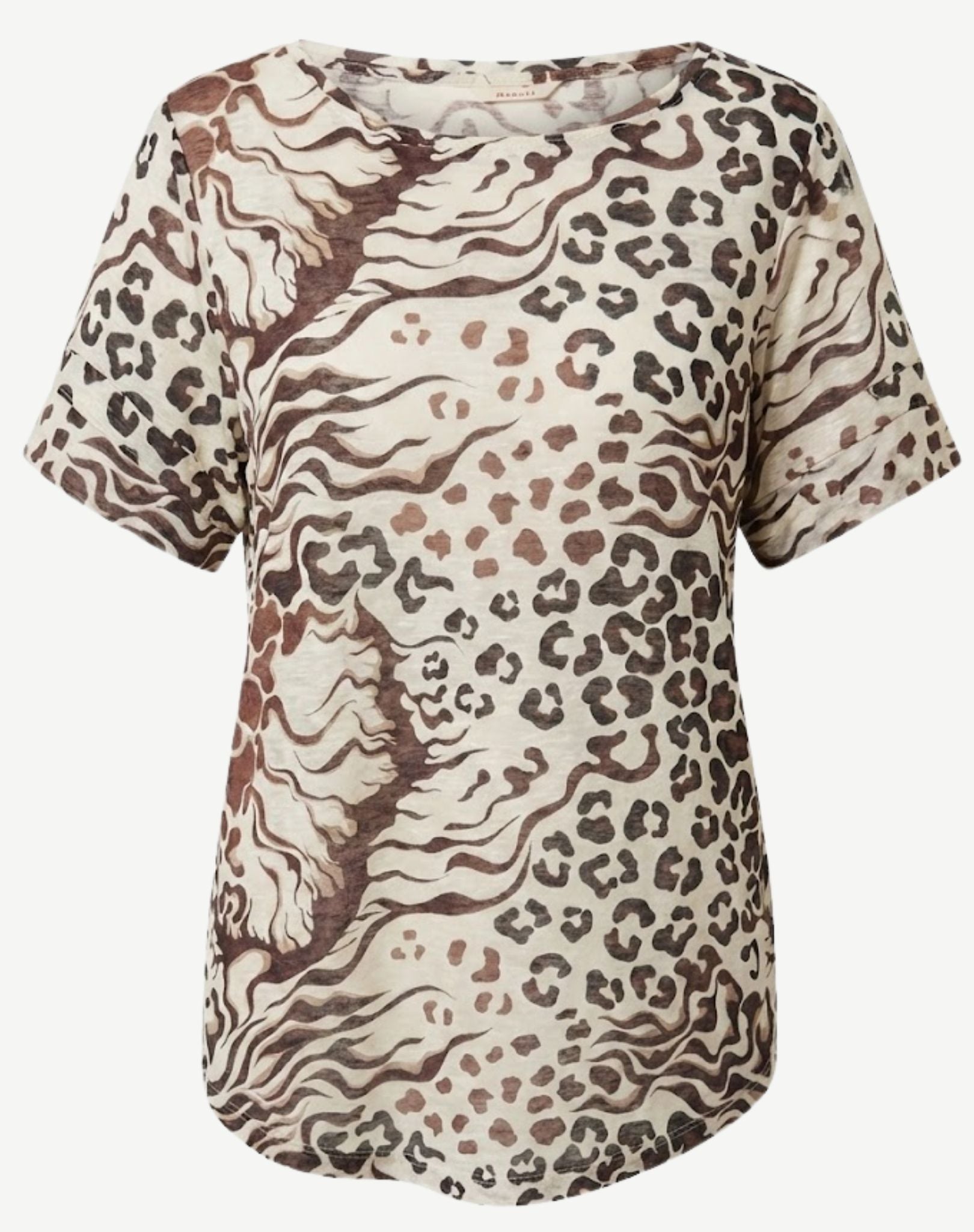 Dune Leopard Burnout Jersey Animal Print Top Corfu Jeans
