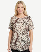 Dune Leopard Burnout Jersey Animal Print Top